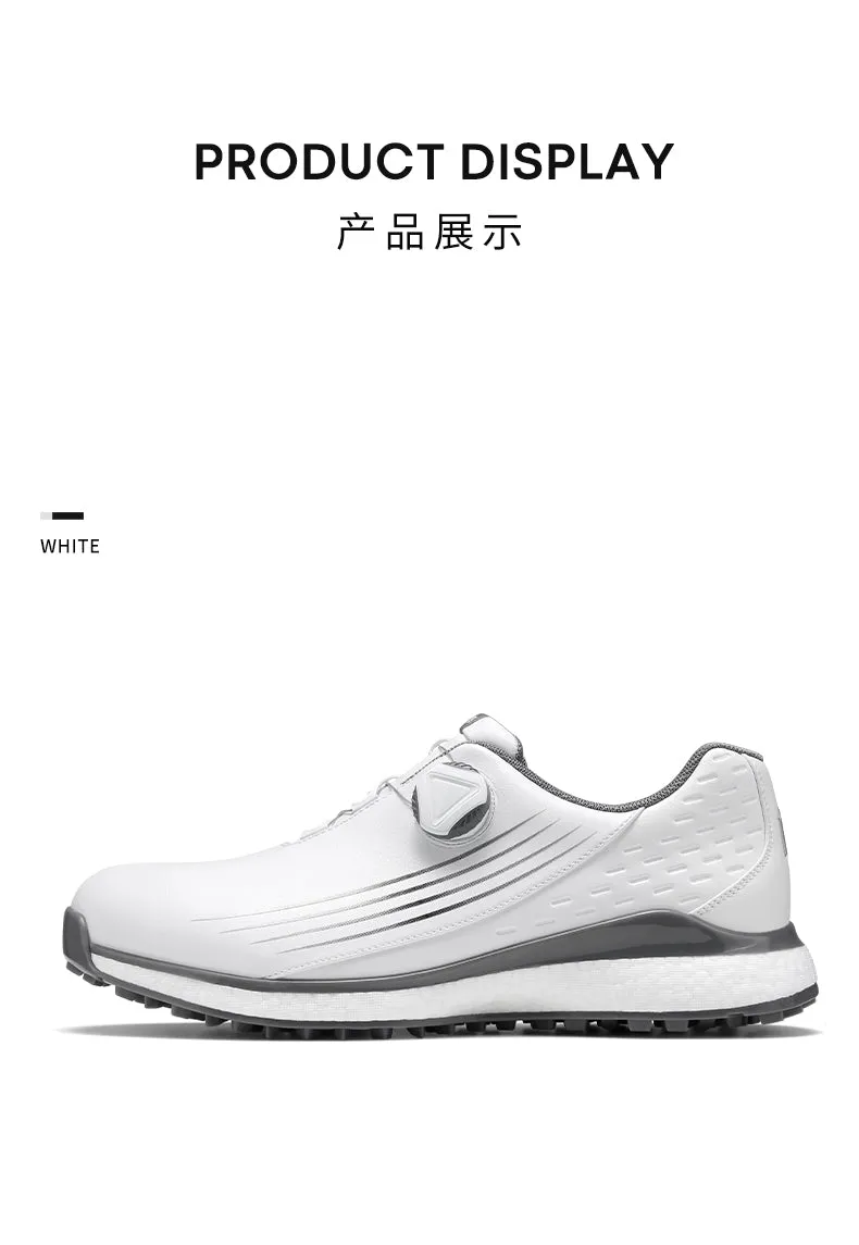 MOEYES M22XZ01 men sports golf shoes size 8 waterproof custom leather golf shoes