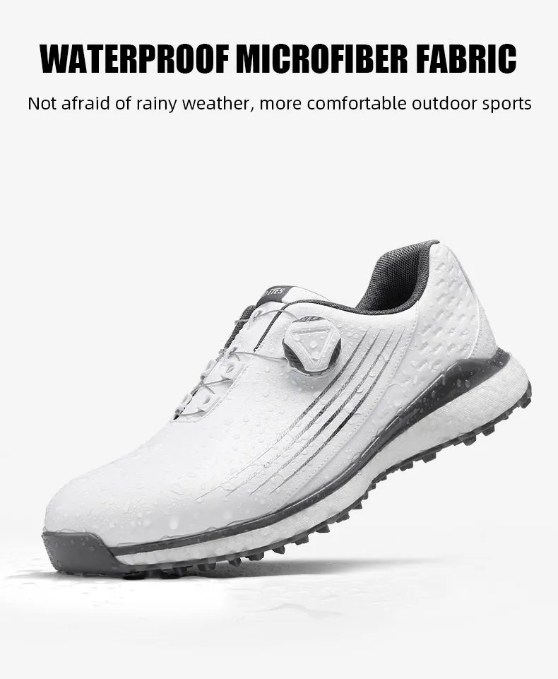 MOEYES M22XZ01 men sports golf shoes size 8 waterproof custom leather golf shoes