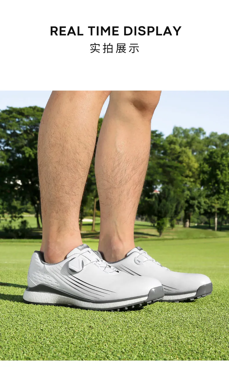 MOEYES M22XZ01 men sports golf shoes size 8 waterproof custom leather golf shoes
