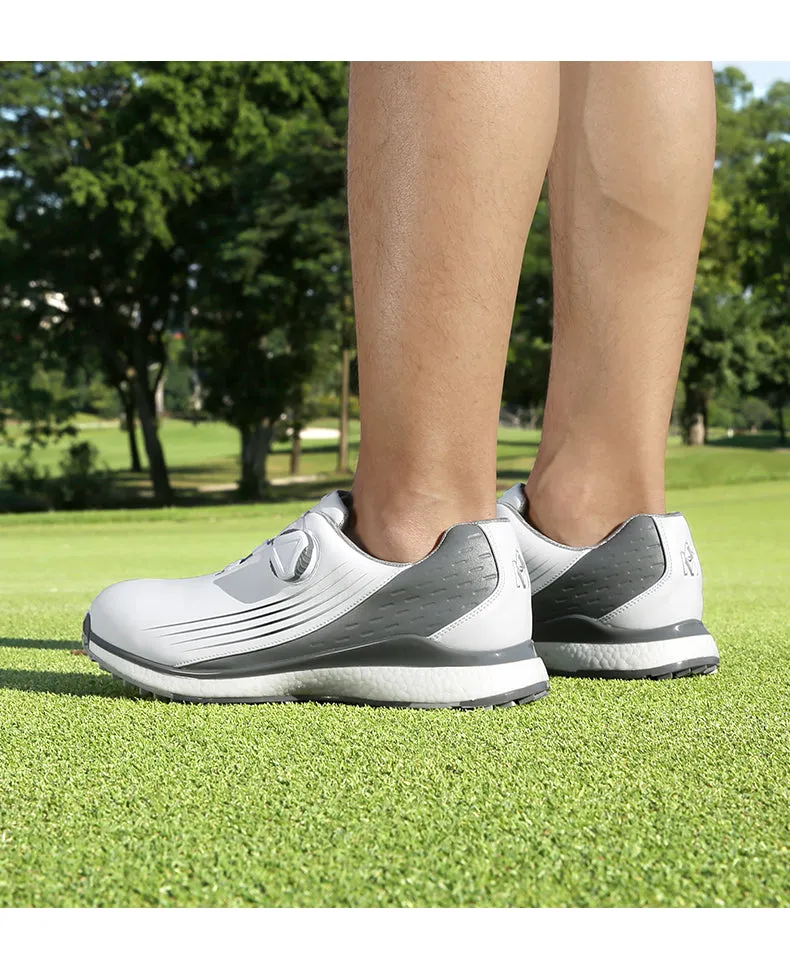 MOEYES M22XZ01 men sports golf shoes size 8 waterproof custom leather golf shoes