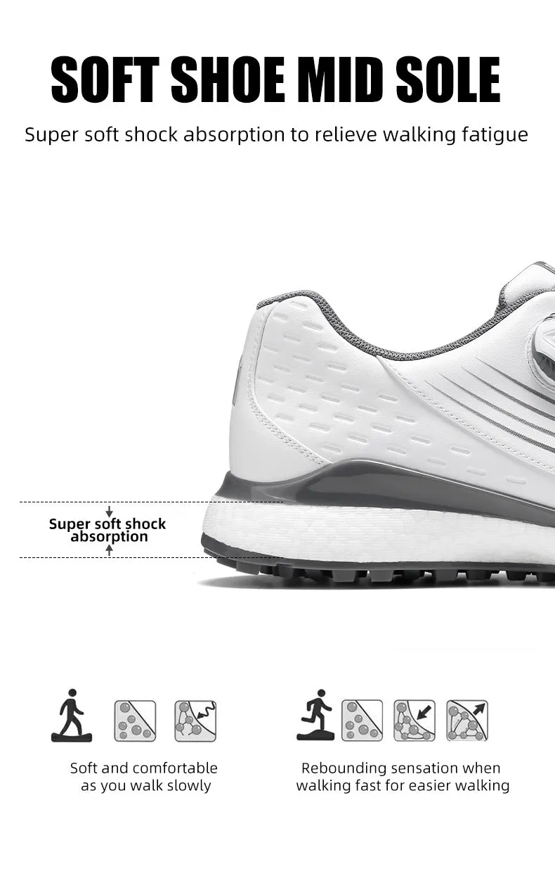 MOEYES M22XZ01 men sports golf shoes size 8 waterproof custom leather golf shoes