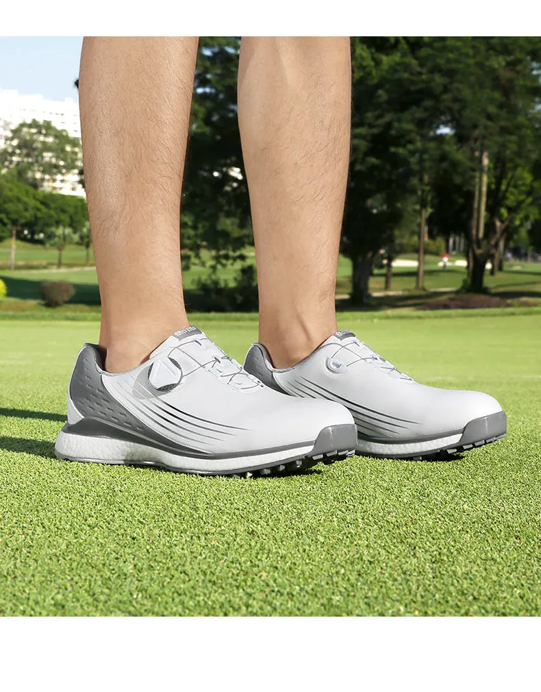 MOEYES M22XZ01 men sports golf shoes size 8 waterproof custom leather golf shoes