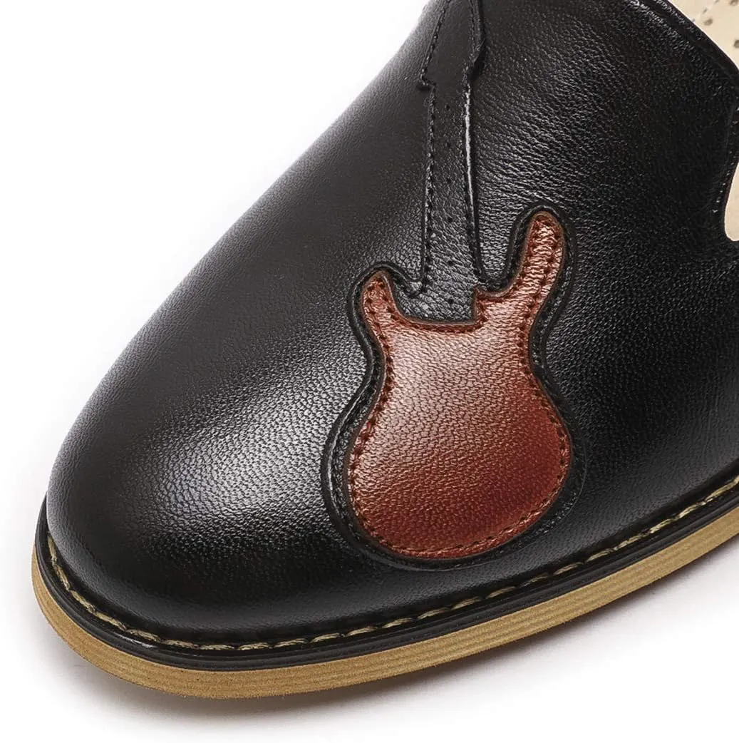 Mona flying Women's Leather Penny Loafers Slip On Flats Office Ladies Casual Shoes