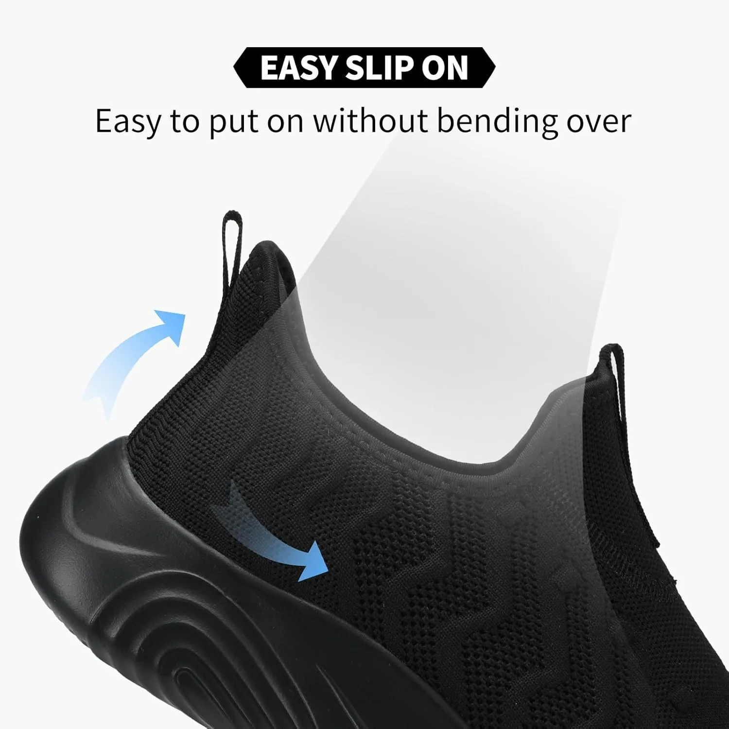 MRIP Mens Slip On Walking Shoes Lightweight Non Slip Gym Workout Running Shoes Mesh Breathable Cushion Fashion Tennis Athletic Casual Sneakers