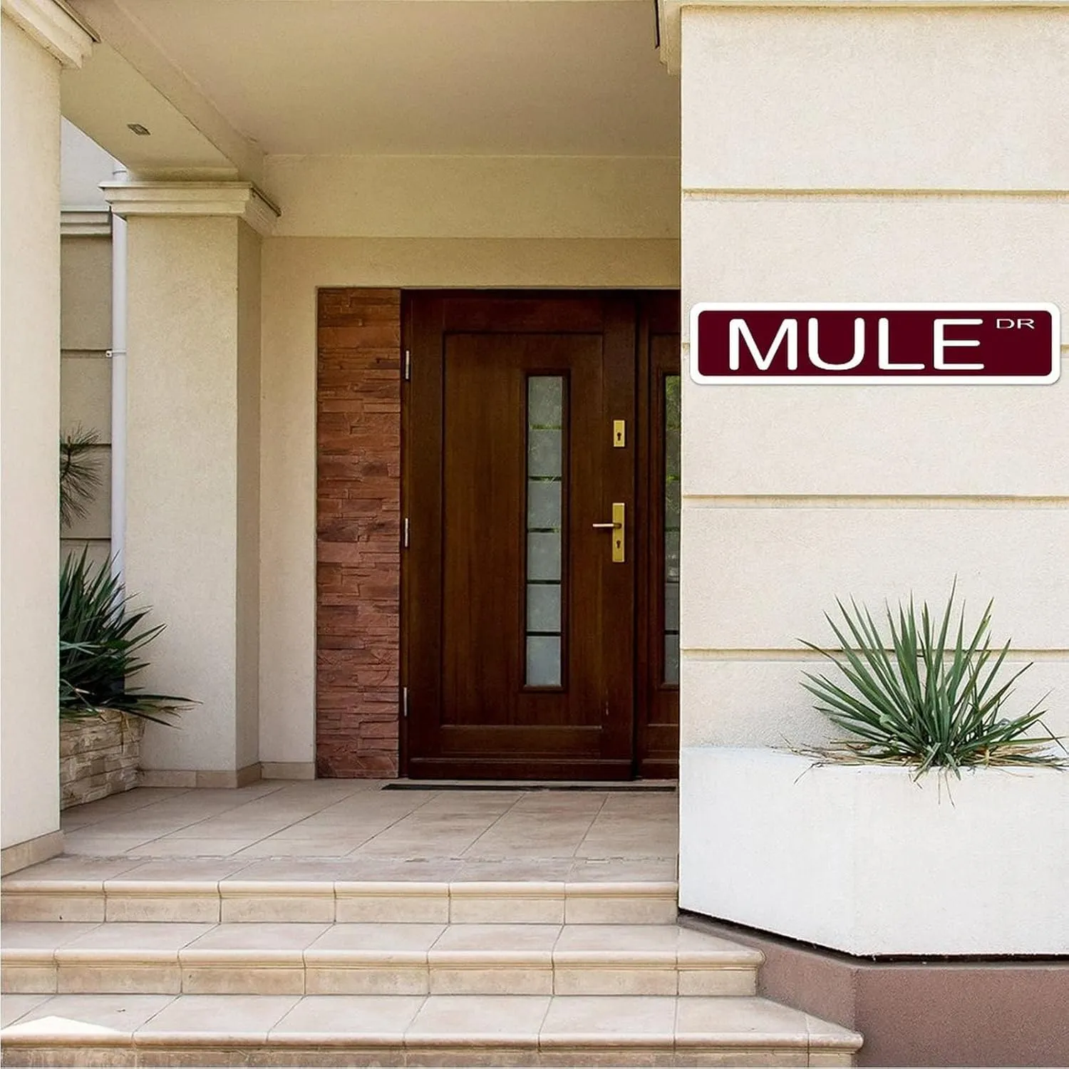 Mule Street Signs Novelty 4" x 18" Road Sign Aluminum Metal Door Yard Plaque Decor for Home Indoor Outdoor Man Cave Business