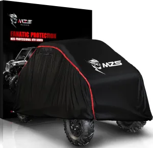 MZS UTV Cover, Heavy Duty 420D Side by Side Cover Waterproof Outdoor Protection fits up to 126" Utility Vehicle 2 Seater Compatible with Range RZR Pioneer Defender Commander Rhino Mule Teryx Textron