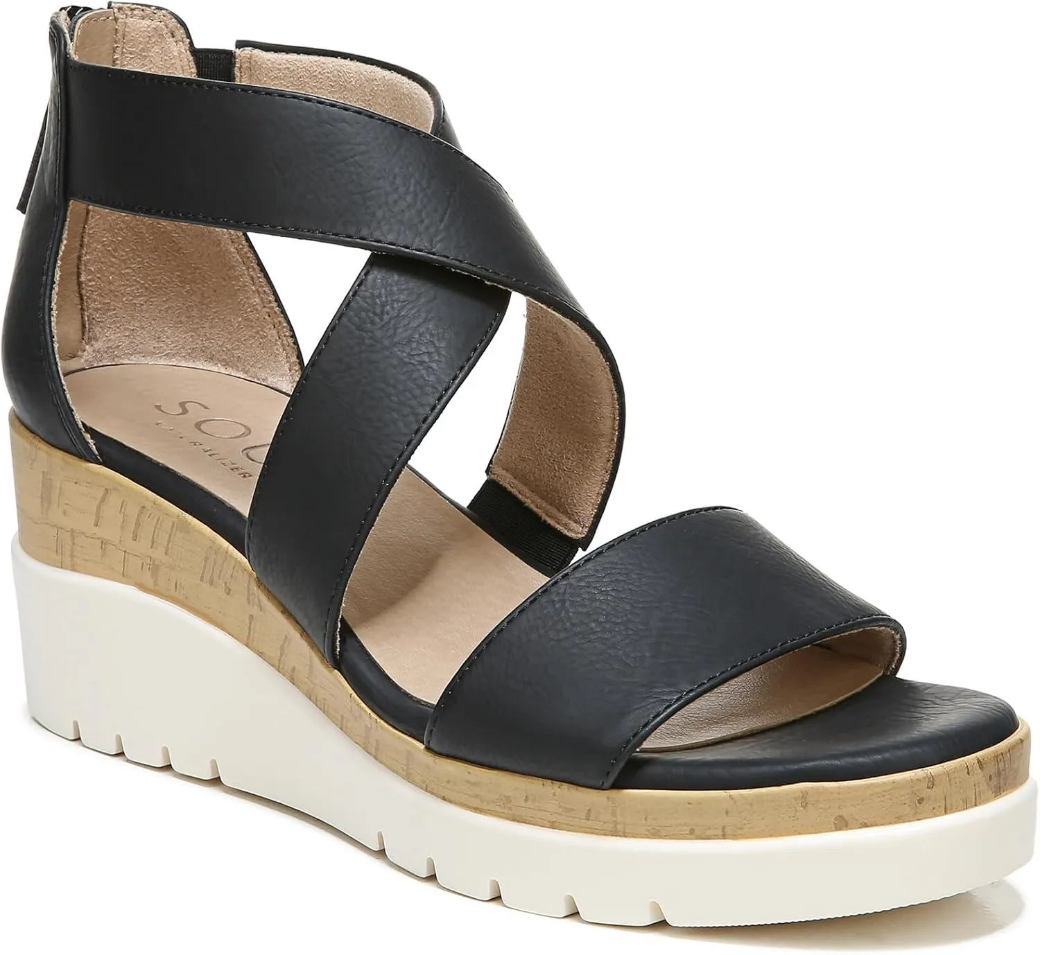 Naturalizer Soul Women's Goodtimes Crisscross Strappy Wedge Sandal