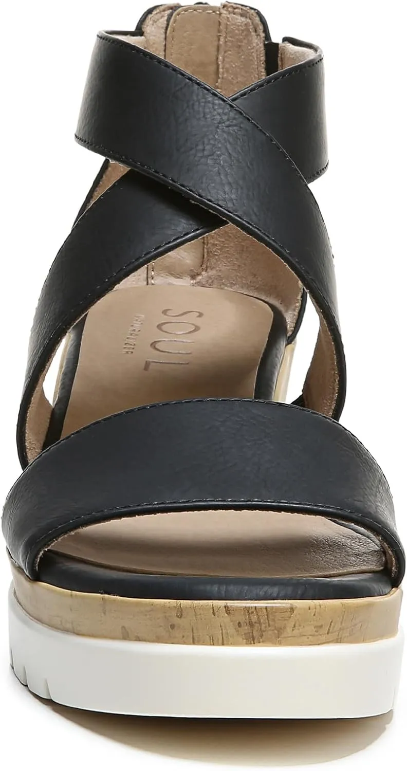Naturalizer Soul Women's Goodtimes Crisscross Strappy Wedge Sandal