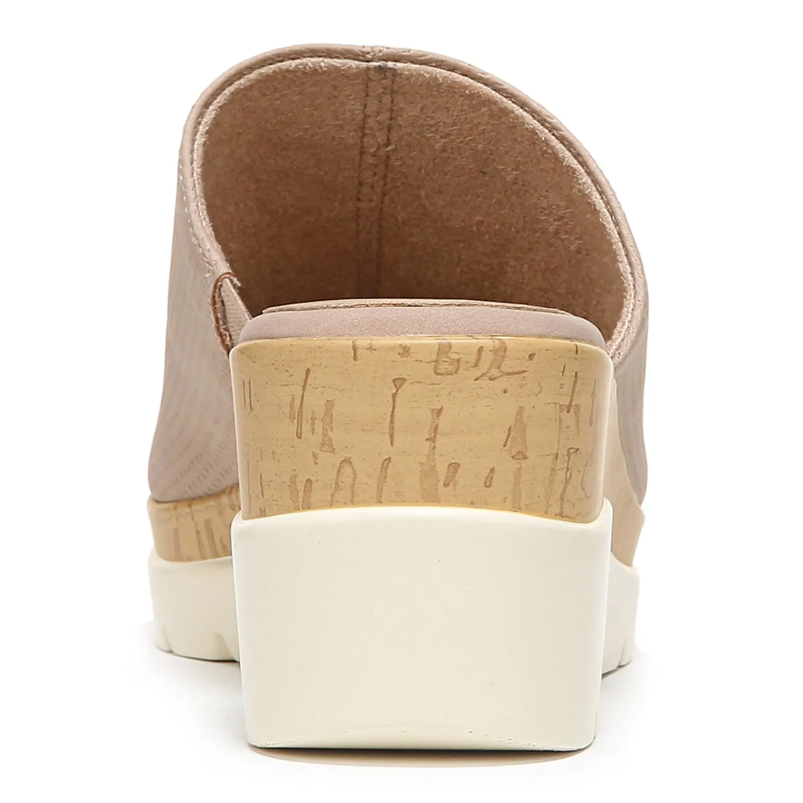 Naturalizer SOUL Women's Goodtimes Mule Slip On Wedge Sandal Light Taupe Suede 8M