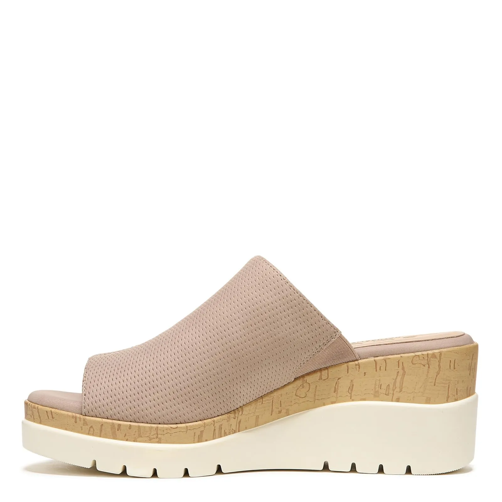 Naturalizer SOUL Women's Goodtimes Mule Slip On Wedge Sandal Light Taupe Suede 8M