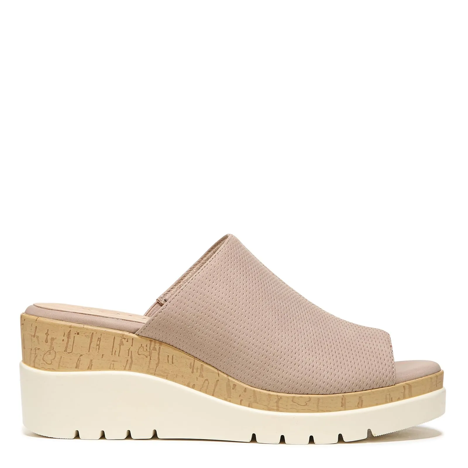 Naturalizer SOUL Women's Goodtimes Mule Slip On Wedge Sandal Light Taupe Suede 8M