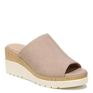 Naturalizer SOUL Women's Goodtimes Mule Slip On Wedge Sandal Light Taupe Suede 8M