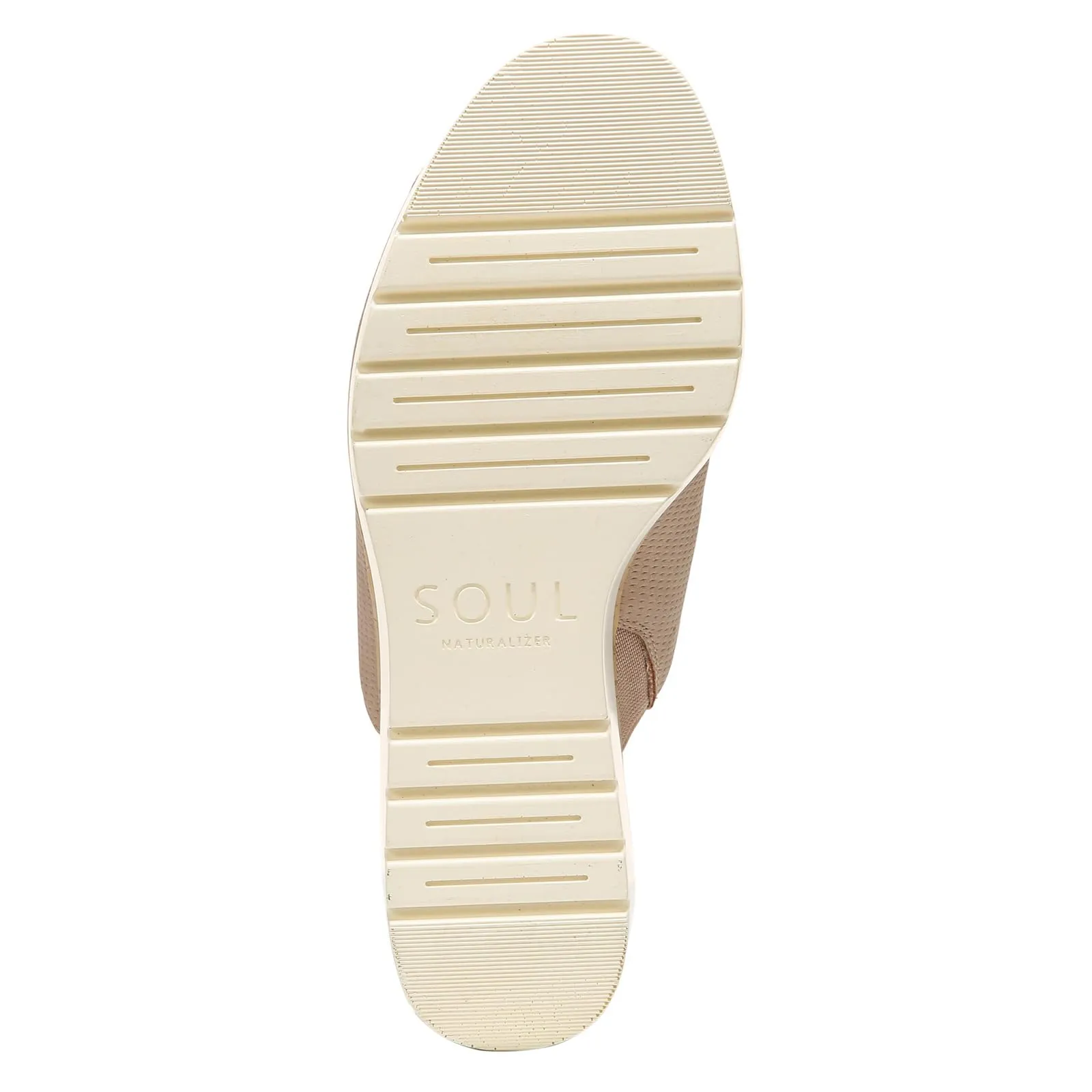 Naturalizer SOUL Women's Goodtimes Mule Slip On Wedge Sandal Light Taupe Suede 8M