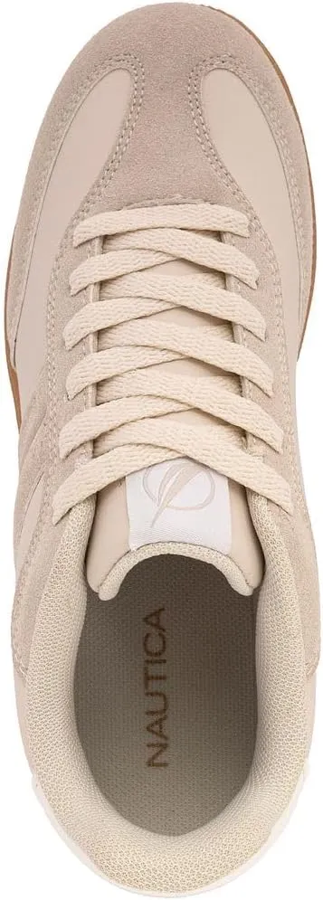 Nautica Women’s Lace-Up Fashion Sneakers – Low-Top Casual Walking & Tennis Shoes with Platform or Regular Heel