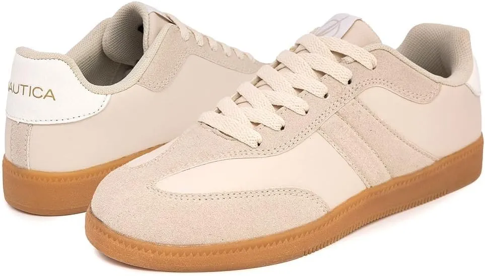 Nautica Women’s Lace-Up Fashion Sneakers – Low-Top Casual Walking & Tennis Shoes with Platform or Regular Heel