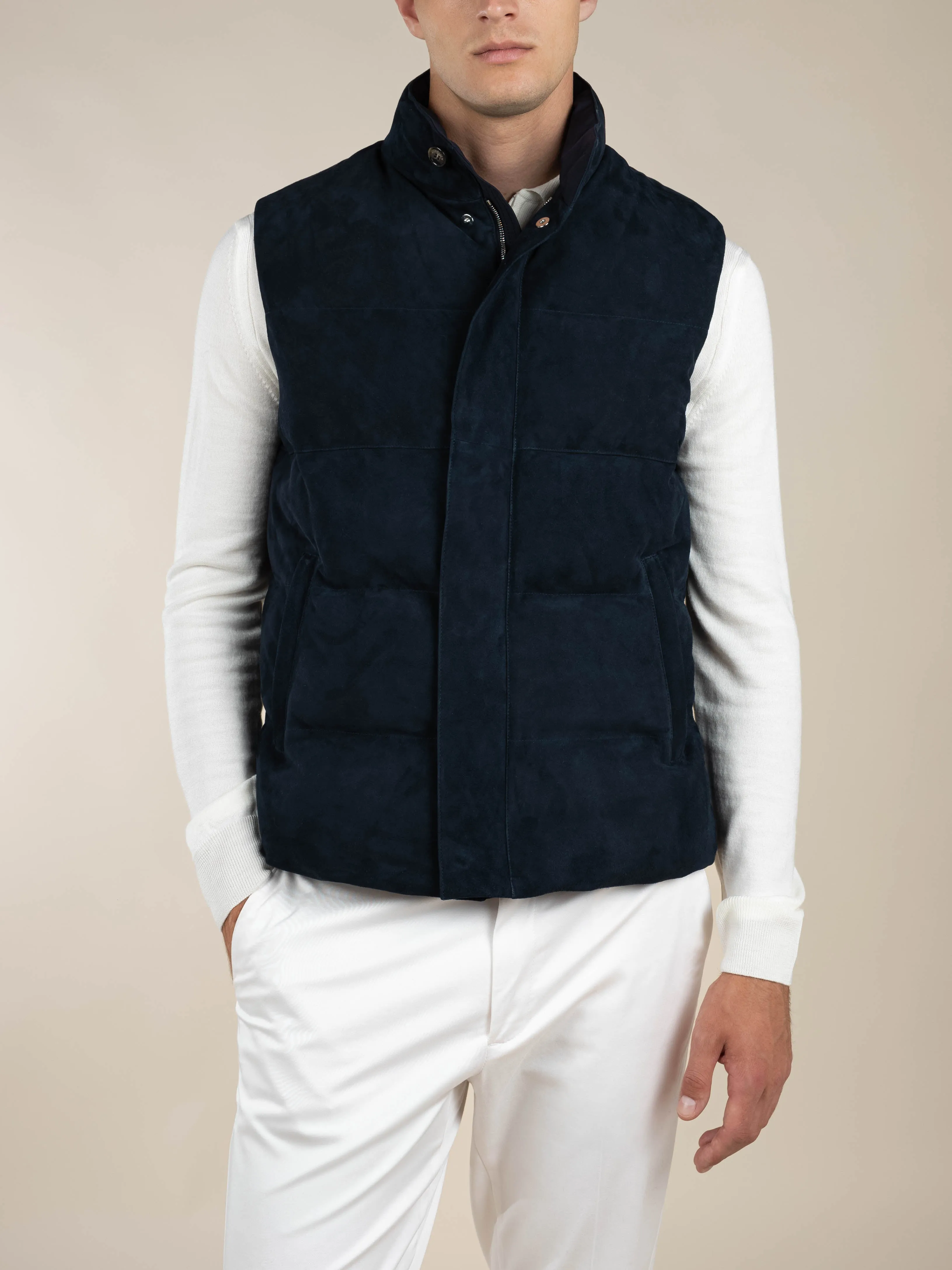 Navy Suede AUR1 Body Warmer