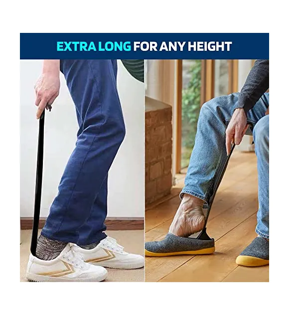 Nextnoid Shoe Horn Long Handle for Seniors - 17.5" Straight & Sturdy Long Shoe Horn for Men- Women & Kids