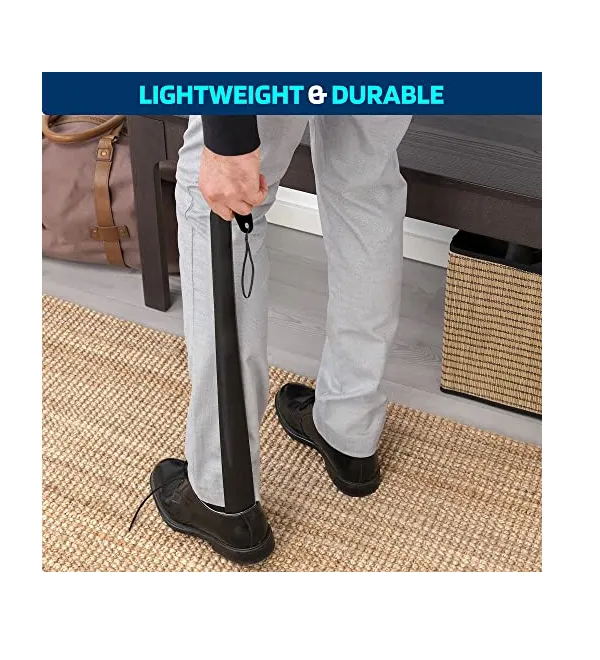Nextnoid Shoe Horn Long Handle for Seniors - 17.5" Straight & Sturdy Long Shoe Horn for Men- Women & Kids