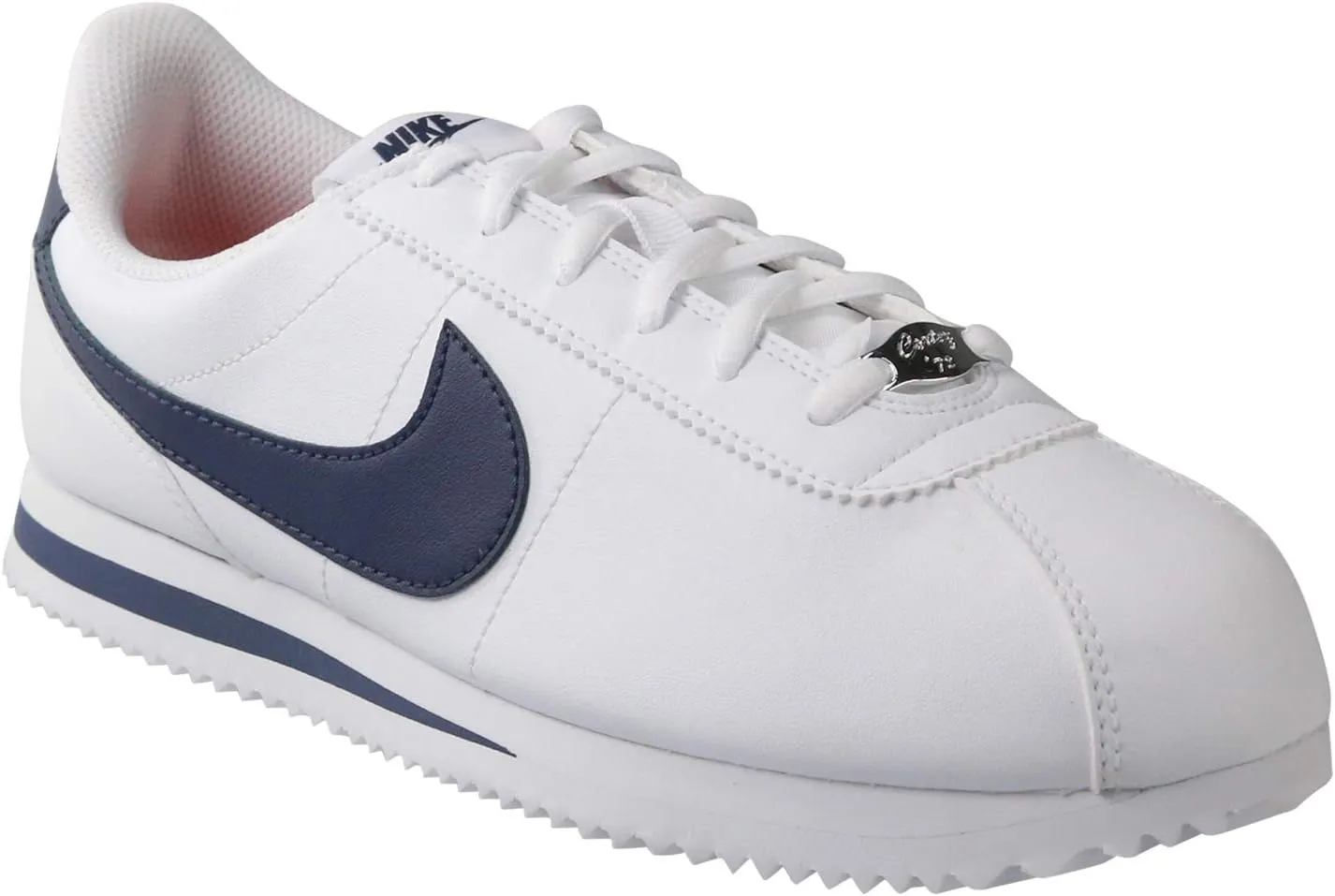 Nike Cortez Basic SL Grade School Lifestyle Shoes (White/Neutral Indigo) (904764-106, Blue/White)