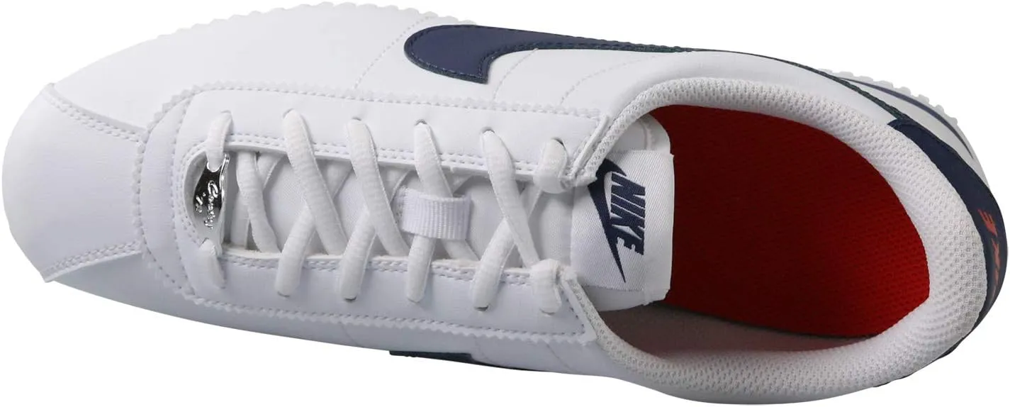 Nike Cortez Basic SL Grade School Lifestyle Shoes (White/Neutral Indigo) (904764-106, Blue/White)