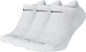 Nike Everyday Plus Cushion No Show Socks 3-Pair Pack White/Black LG (US Men's Shoe 8-12, Women's Shoe 10-13)