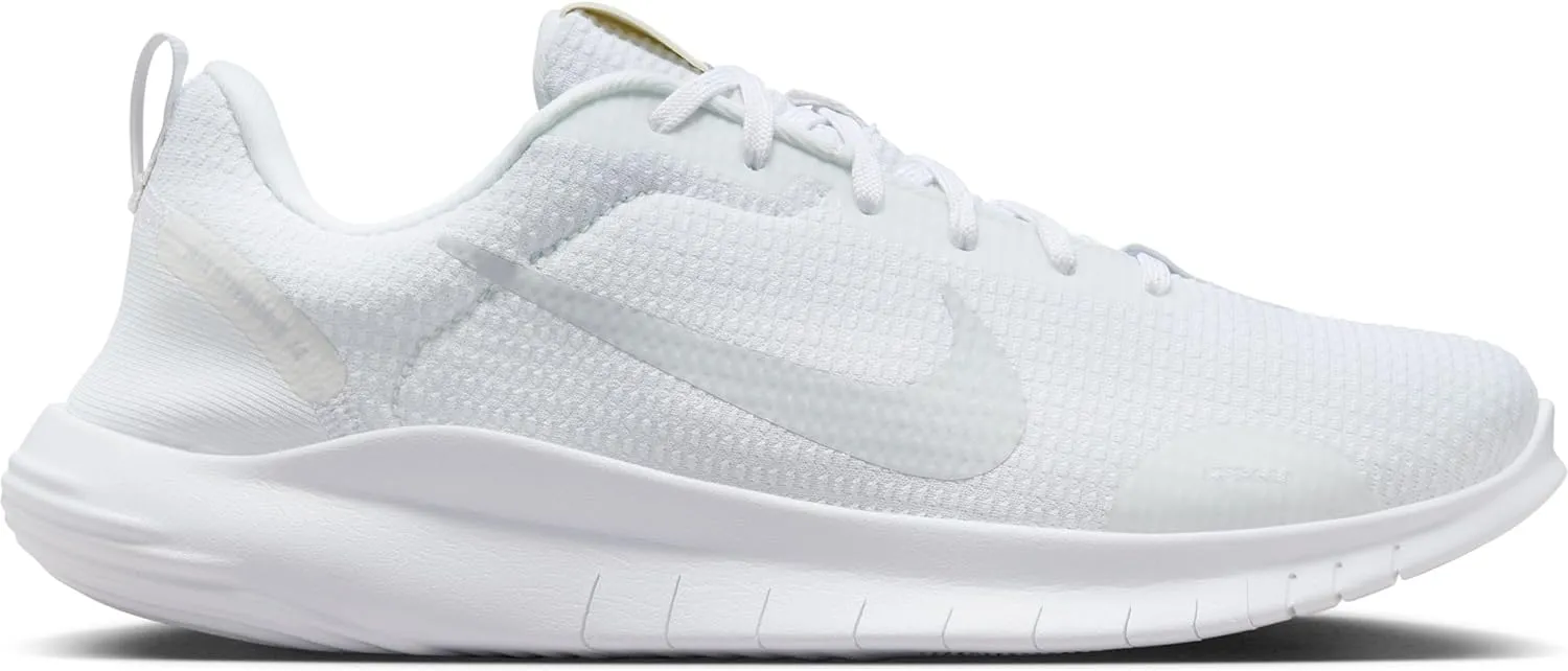 Nike Women's Flex Experience 12 Road Running Shoes Sneaker, White/Pure Platinum, 5