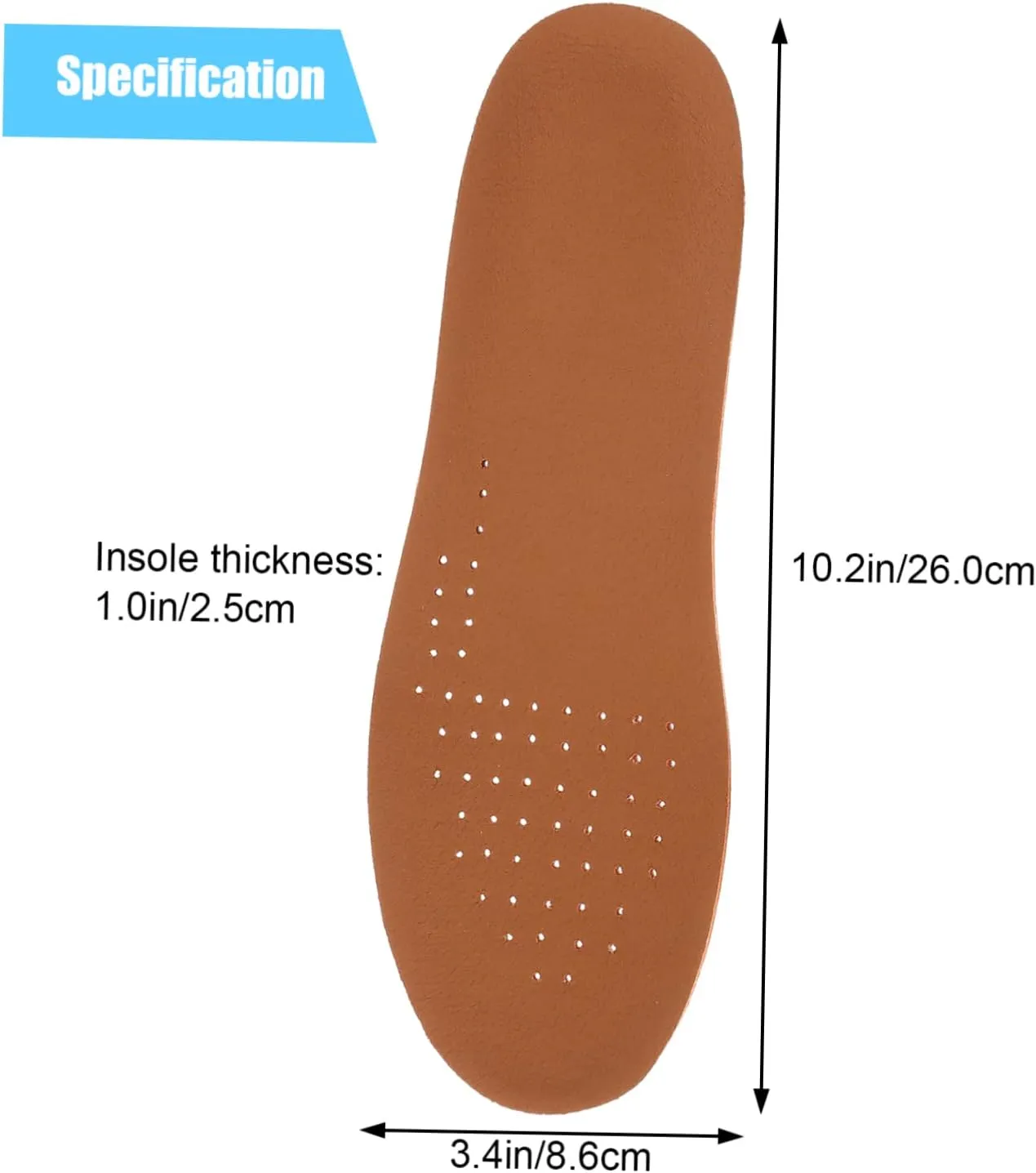 NOLITOY Height Boost in Style 2.5cm Lift Insoles Women's Men's Breathable Pig Skin for Fashionable Footwear
