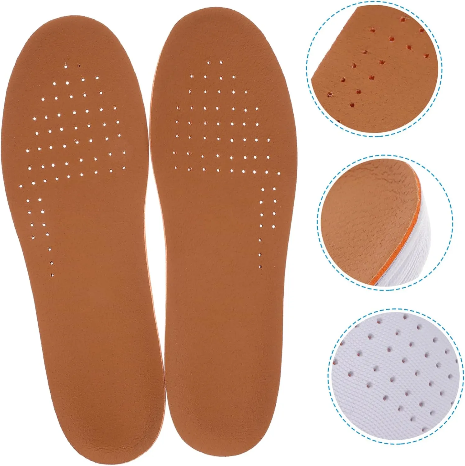 NOLITOY Height Boost in Style 2.5cm Lift Insoles Women's Men's Breathable Pig Skin for Fashionable Footwear