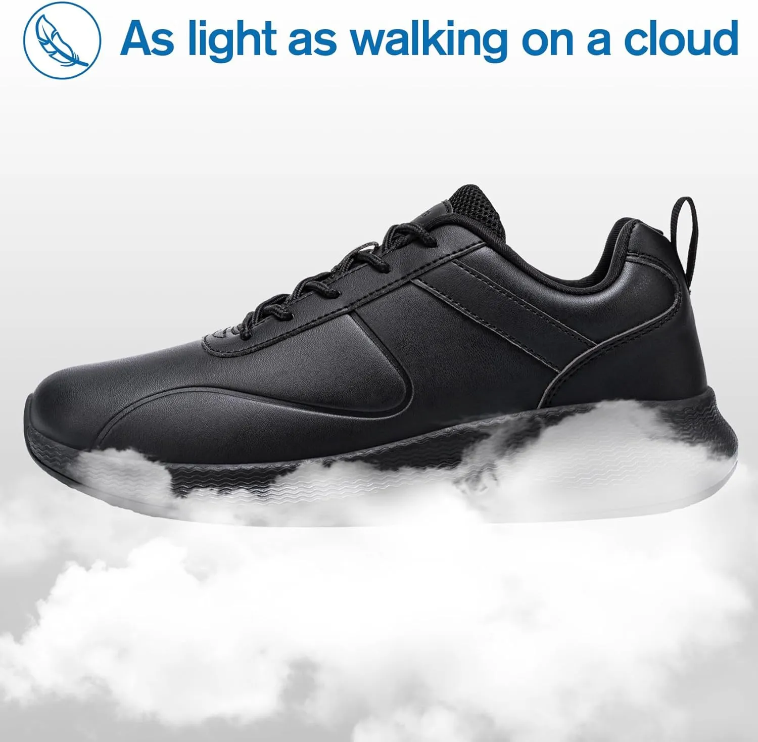 Non Slip Work Shoes for Women Food Service Lightweight Waterproof Kitchen Chef Shoe Restaurant Walking Sneakers Nursing Slip Resistant Footwear, Black