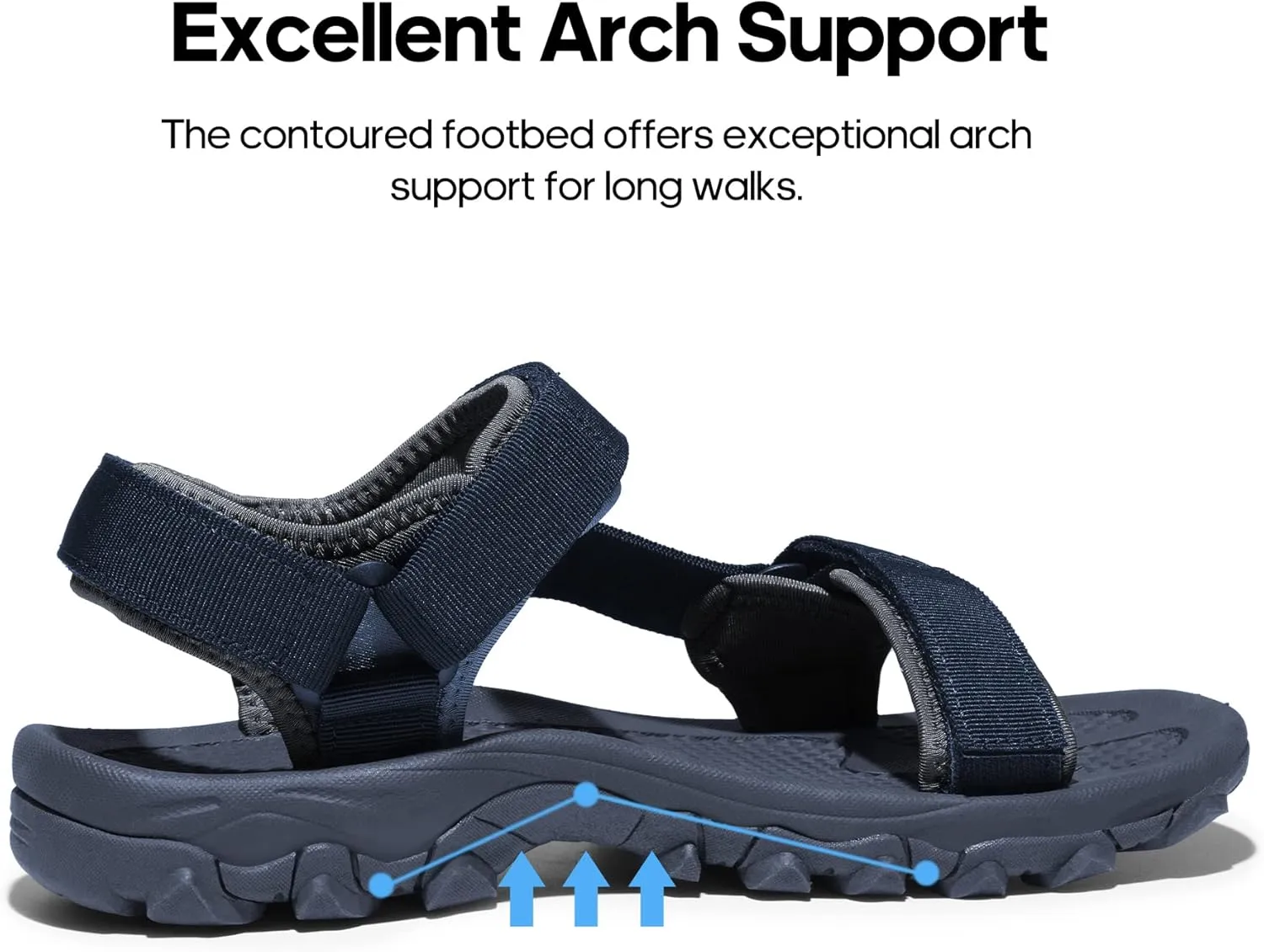 NORTIV 8 Men's Sandals Hiking Sports Lightweight Summer Water Arch Support River Open Toe Athletic Trail Outdoor Walking Sandals Longdo