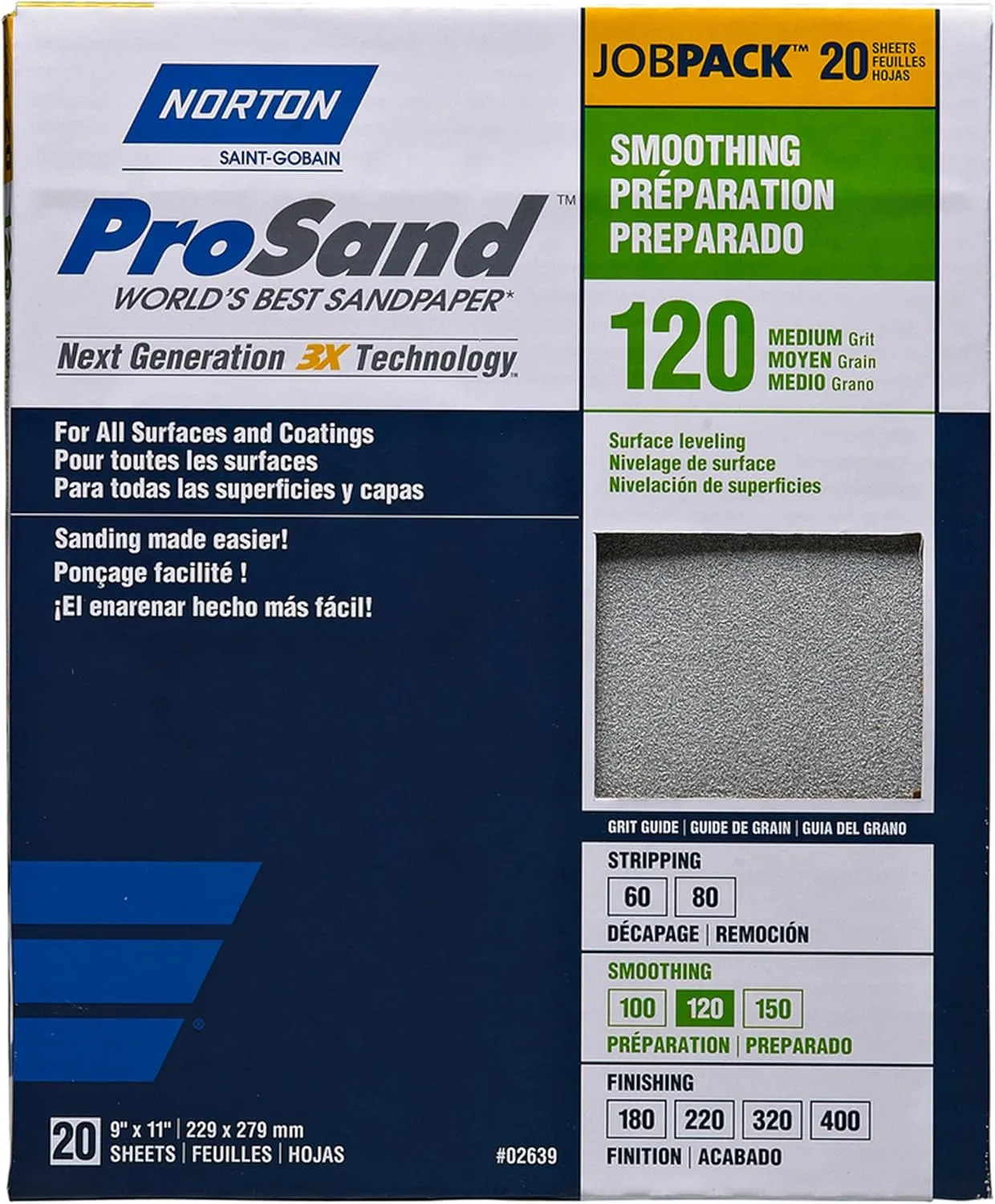 Norton ProSand 9" x 11" Sanding Sheets 120G 20pack
