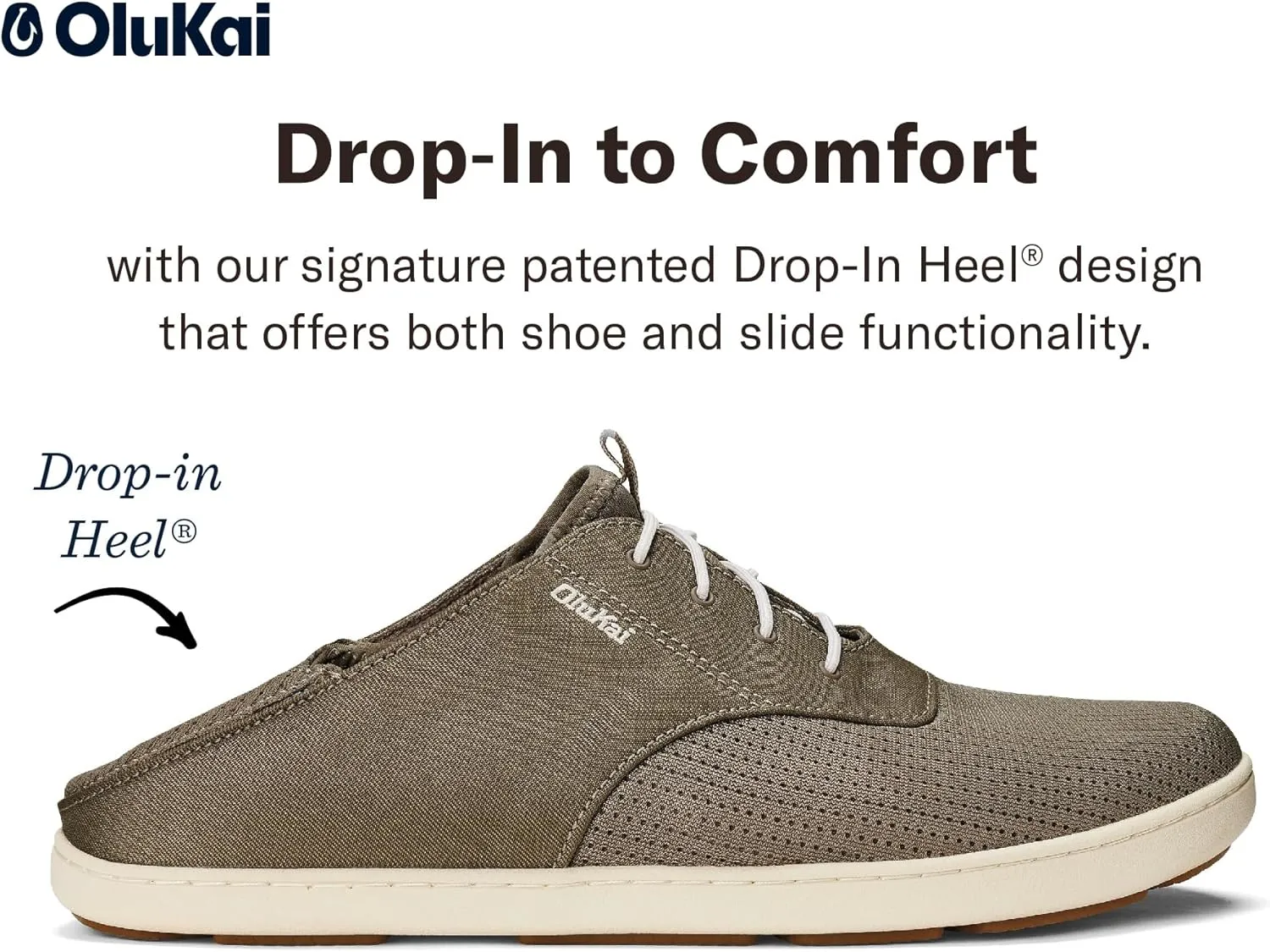 OLUKAI Nohea Moku Men's No Tie Boat Shoes, Breathable & Quick Dry Mesh, Effortless Design & Barefoot Wearability, All-Day Comfort & Support