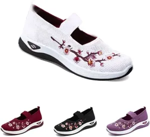 Orthopedic Shoes for Women,Women's Embroidered Flower Shoeses,Women's Woven Orthopedic Breathable Soft Shoes Arch Support,Nurse Shoeses Casual Walking Sneakers