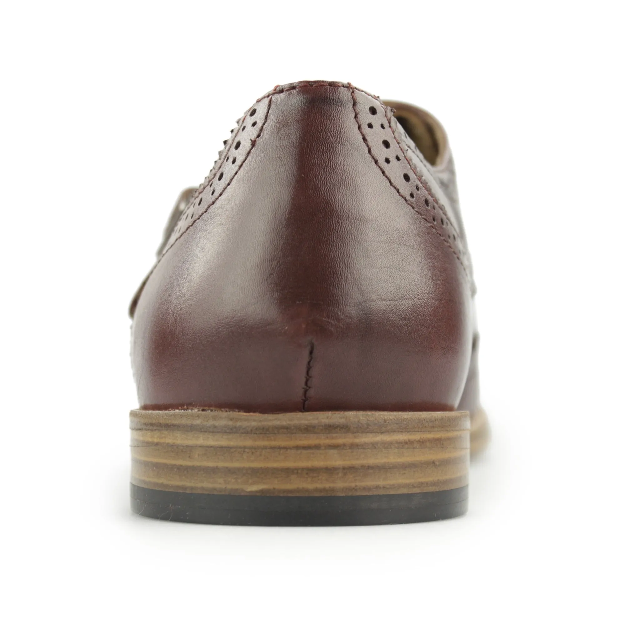 Paolo Vandini POWICK Mens Leather Wingtip Brogue Monk Shoes Burgandy