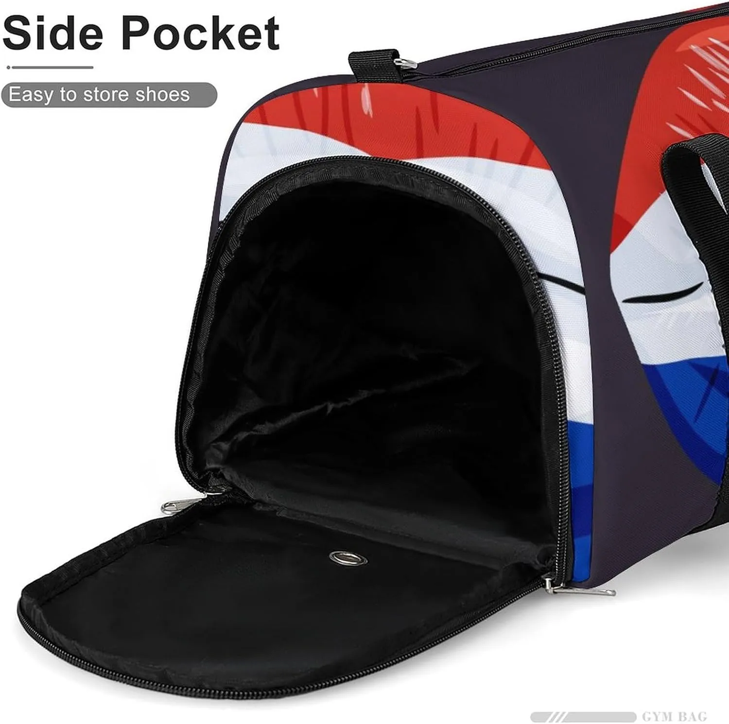 Paraguay Flag Lips Duffel Bag for Men Women with Shoe Compartment Lightweight Gym Bag