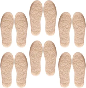 PartyKindom 6 Pairs Imitation Lamb Fleece Insoles for Warm Comfortable and Breathable Insoles Skid and Wear Resistant for Winter Casual Shoes and Boots