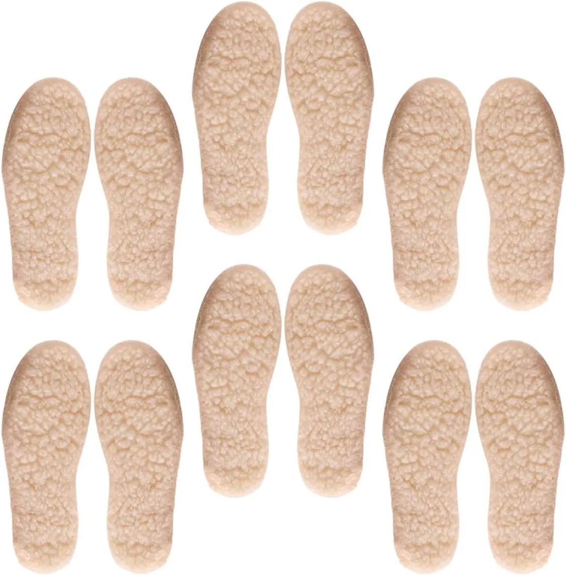 PartyKindom 6 Pairs Imitation Lamb Fleece Insoles for Warm Comfortable and Breathable Insoles Skid and Wear Resistant for Winter Casual Shoes and Boots