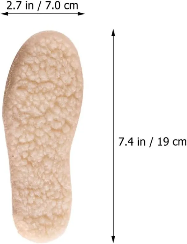 PartyKindom 6 Pairs Imitation Lamb Fleece Insoles for Warm Comfortable and Breathable Insoles Skid and Wear Resistant for Winter Casual Shoes and Boots