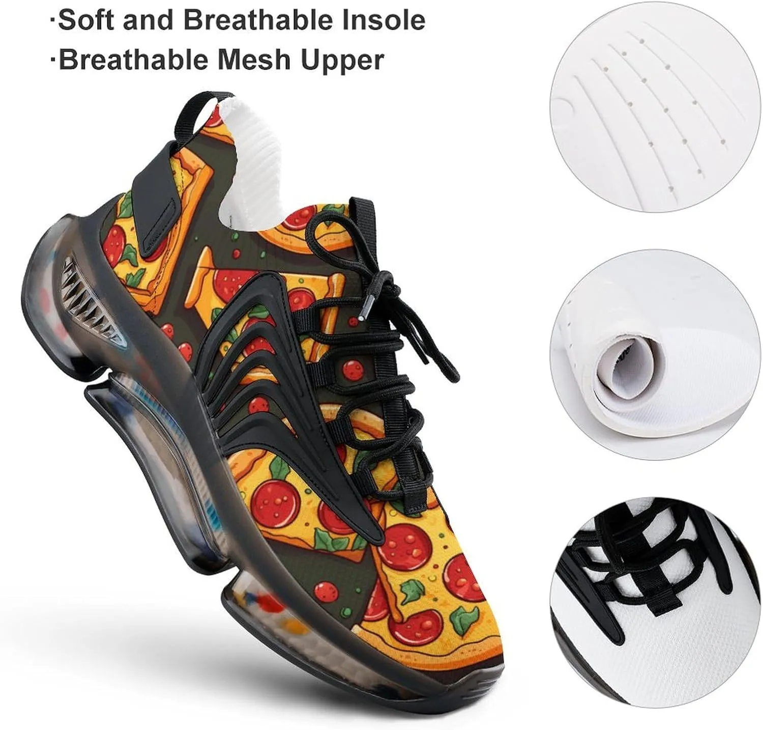 Pizza Men's Sneakers Novelty Lightweight Running Shoe Tennis Shoes