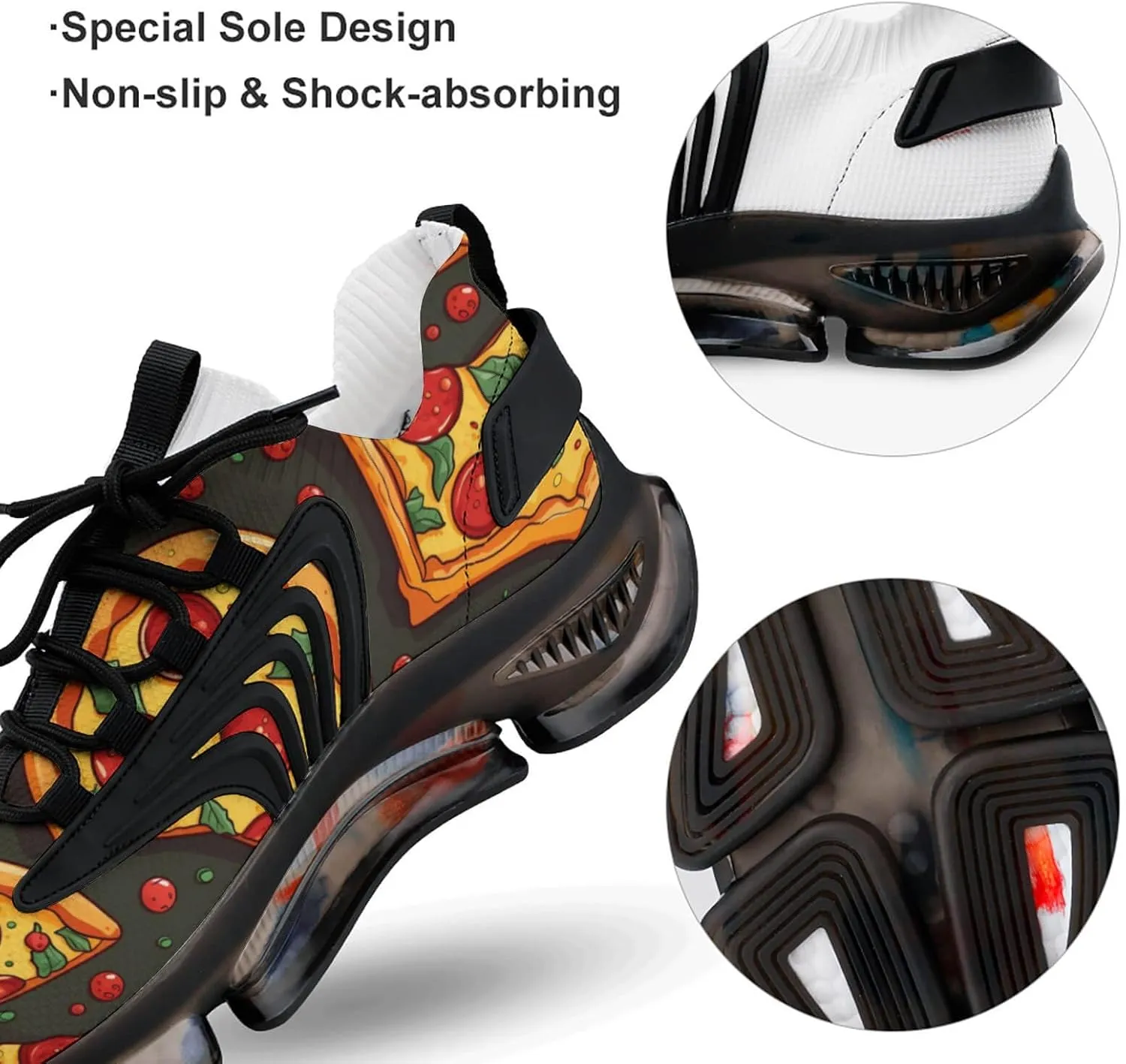 Pizza Men's Sneakers Novelty Lightweight Running Shoe Tennis Shoes
