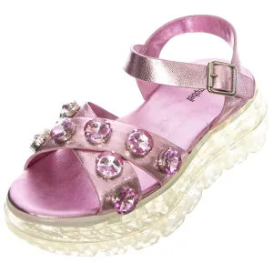 Platform Jeffrey Pink Clear Campbell Cost-efficient Diaries Price-cut Strap Rhinestone Platform Sandal