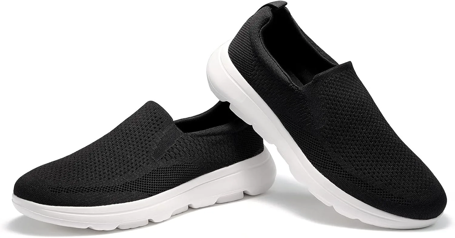 poemlady Men's Casual Slip on Walking Loafer Shoes -Mesh Tennis Work Sneakers