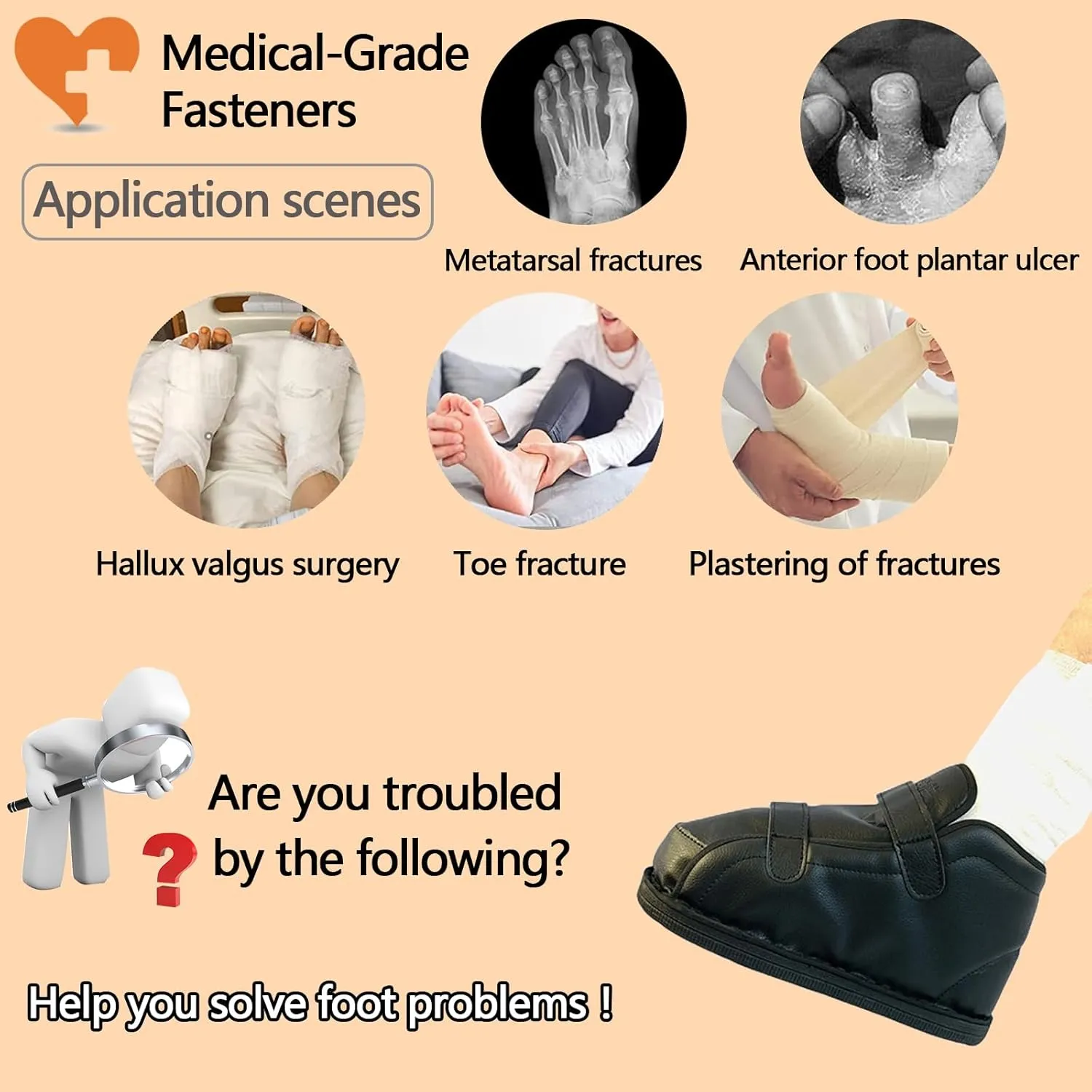 Post Op Shoes,Fracture Shoes,Rehabilitation Training,Direct Post Op Recovery Shoe for Stable Ankle Joints,Adjustable Plaster Shoe Autumn Winter,Special Shoe for Foot Injuries for Men or Women