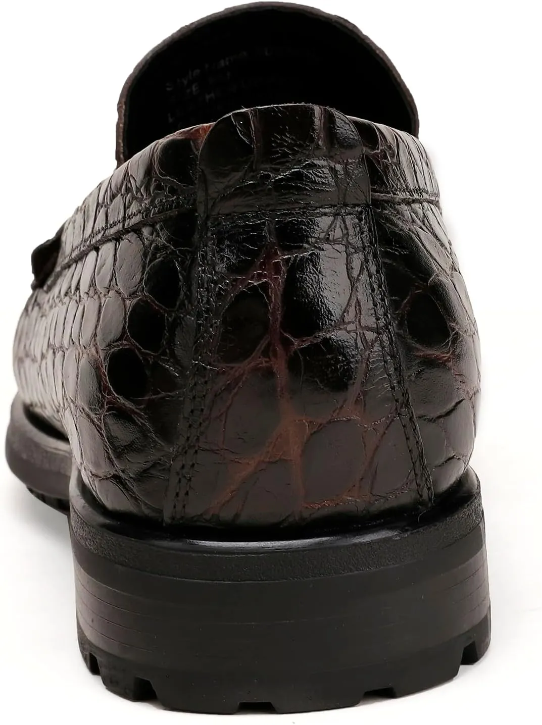 Premium Leather Tassel Loafer for Men, Classic Alligator Printed Thick Sole Dress Loafers Shoes for Mens