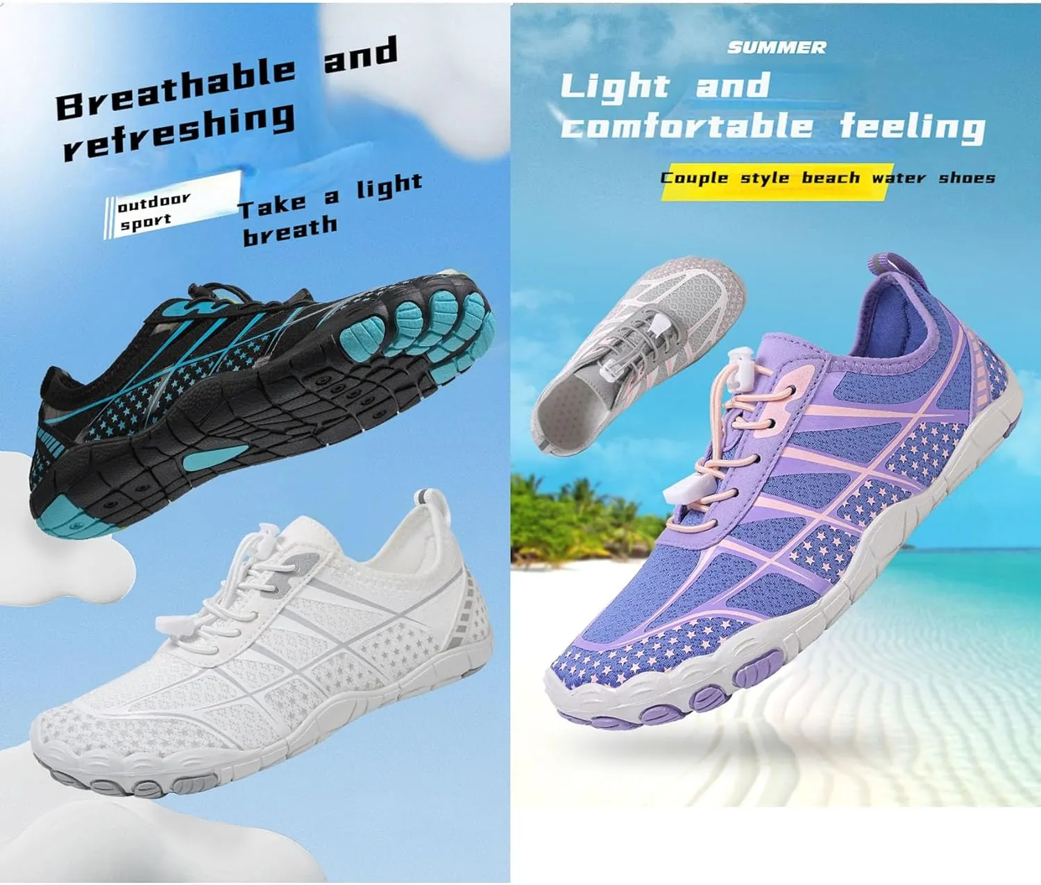 Pro Barefoot Hiking Shoes for Women & Men - Minimalist, Breathable, Quick-Dry, Zero Drop, Non-Slip Trail Running Footwear with Wide Toe Box