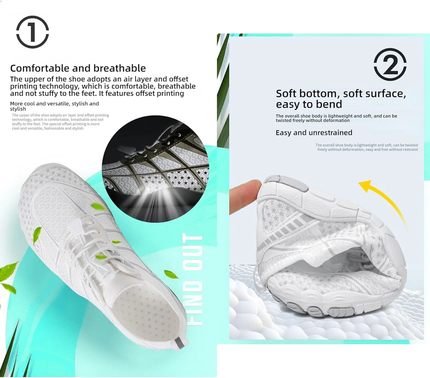 Pro Barefoot Hiking Shoes for Women & Men - Minimalist, Breathable, Quick-Dry, Zero Drop, Non-Slip Trail Running Footwear with Wide Toe Box