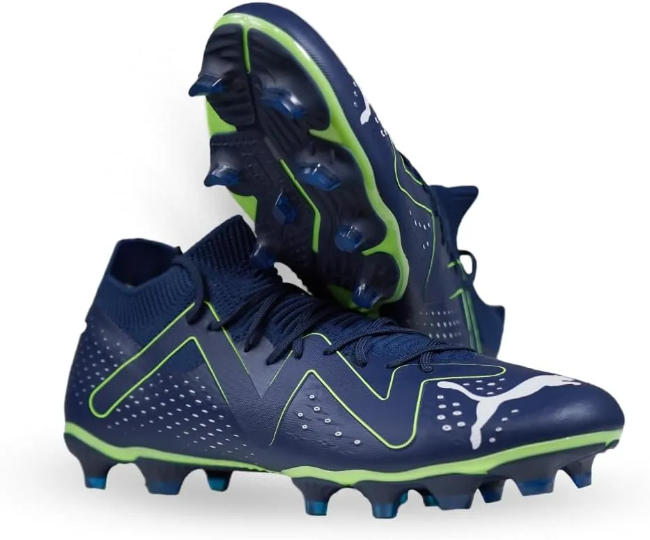 Puma Future Match Firm Ground Cleats - Lightweight Navy Mesh Upper with 3D Textures, Made with 20% Recycled Materials