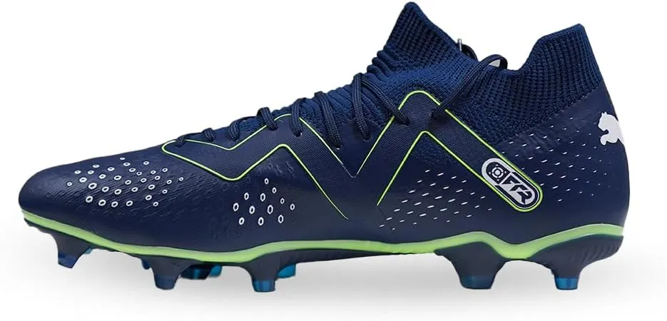 Puma Future Match Firm Ground Cleats - Lightweight Navy Mesh Upper with 3D Textures, Made with 20% Recycled Materials