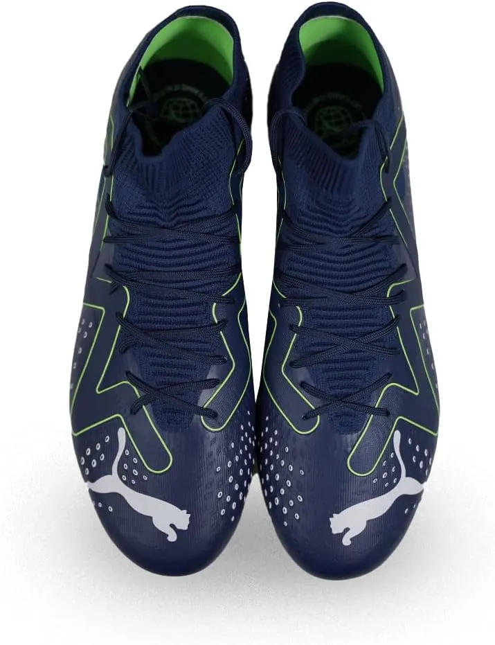 Puma Future Match Firm Ground Cleats - Lightweight Navy Mesh Upper with 3D Textures, Made with 20% Recycled Materials