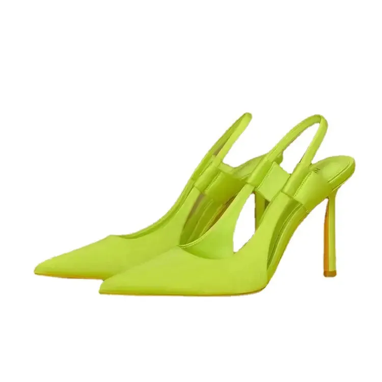 Purple Pointed Toe High Heels - Elegant Mule Sandals